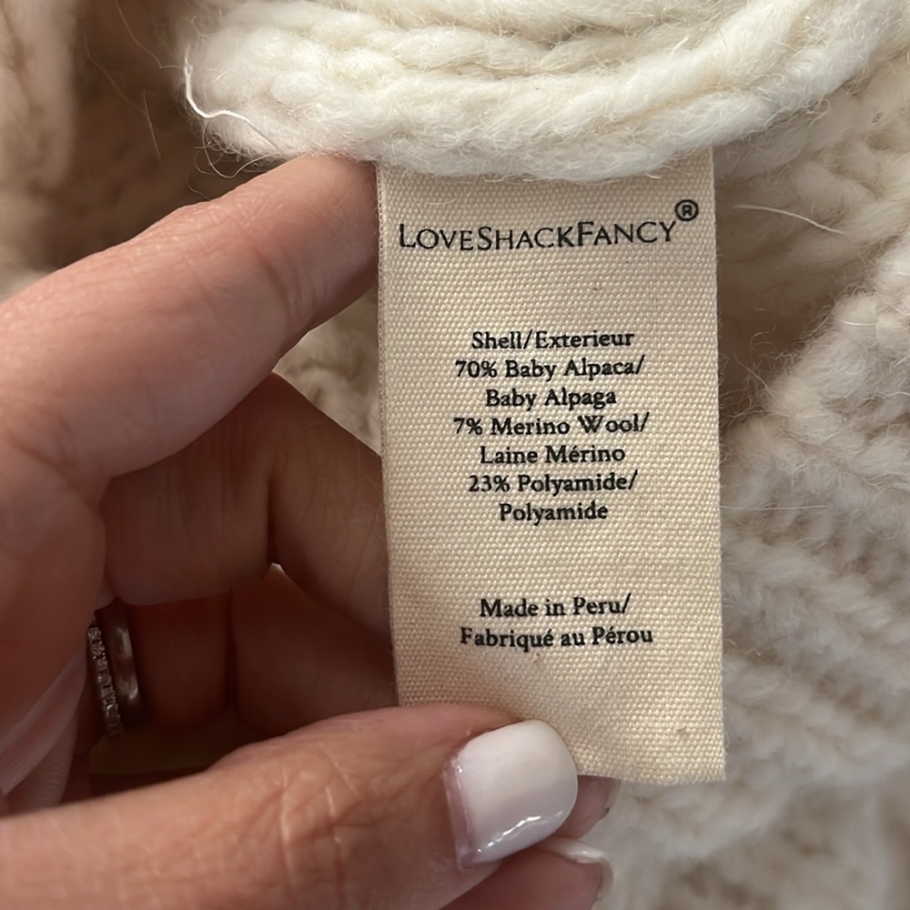 LOVESHACKFANCY NWT GALIONA SWEATER baby alpaca size M - Picture 5 of 7